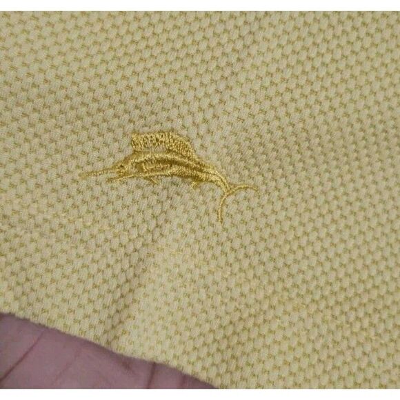 BANANA REPUBLIC Silk Blend Polo Golf Shirt Men’s Casual Large L Yellow Crepe - Picture 6 of 7
